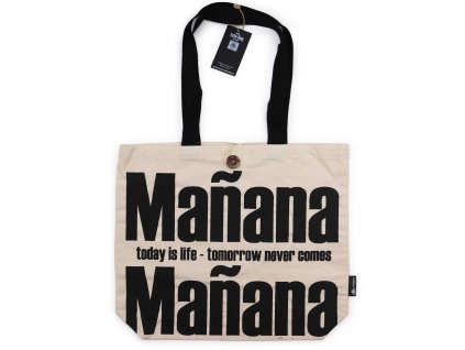 Ikonická Klasická Taška - Mañana Mañana - Přírodní 10oz (36x43x10cm)