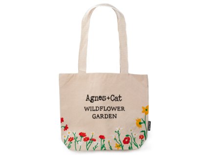 Bavlněná Taška s Výšivkou - Květinová Zahrada s Červenými Květy