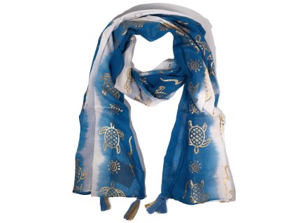Nomad Sari - Letní Šátek - 180x50cm - Želva - Mořská Modrá