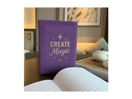 Sametový Zápisník - 80 stran - Create Magic - Fialový
