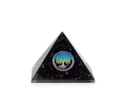 Malá Orgonitová Pyramida 5.5x4.5cm - Strom Života - Kousky Černého Turmalínu