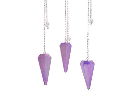Šestistranné Kyvadlo - Aurora Crystal Fialové - 4cm