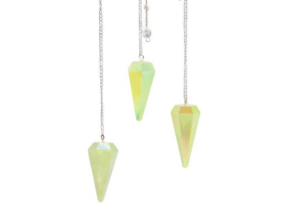 Šestistranné Kyvadlo - Aurora Crystal Zelené - 4cm