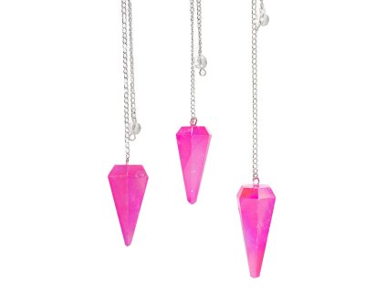 Šestistranné Kyvadlo - Aurora Crystal Růžové - 4cm