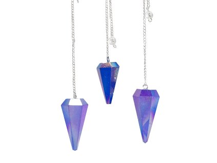 Šestistranné Kyvadlo - Aurora Crystal Modré - 4cm