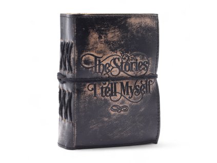 Kožený Zápisník se Zdobeným Okrajem (5x3.5") - The Stories I Tell Myself