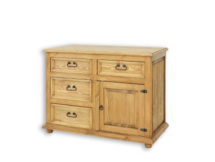 Komoda sosnowa KD818 (Barva sosna brunatny wosk, Šířka, Výška, Hloubka, Hmotnost 112, 85, 56, 45 kg)