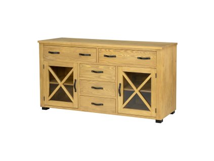 Komoda sosnowa KD722 (Barva sosna antyczna biel, Šířka, Výška, Hloubka, Hmotnost 163, 88, 43, 80 kg)