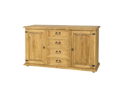 Komoda sosnowa KD809 (Barva sosna jasny wosk, Šířka, Výška, Hloubka, Hmotnost 150, 89, 56, 80 kg)