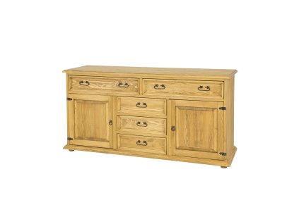 Komoda sosnowa KD807 (Barva sosna ciemny wosk, Šířka, Výška, Hloubka, Hmotnost 167, 89, 56, 80 kg)