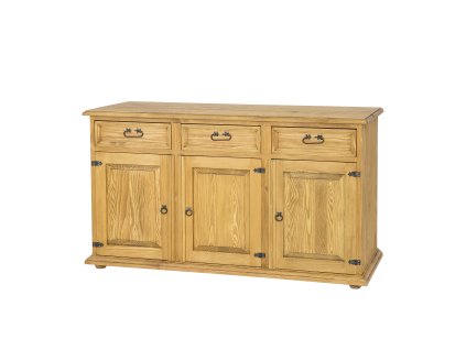 Komoda sosnowa KD806 (Barva sosna brunatny wosk, Šířka, Výška, Hloubka, Hmotnost 163, 85, 56, 70 kg)