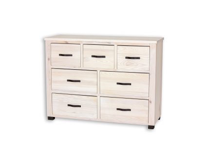 Komoda sosnowa KD721 (Barva sosna bielony wosk, Šířka, Výška, Hloubka, Hmotnost 120, 90, 43, 50 kg)