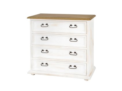 Komoda sosnowa KD720 (Barva sosna ciemny wosk, Šířka, Výška, Hloubka, Hmotnost 90, 89, 43, 45 kg)