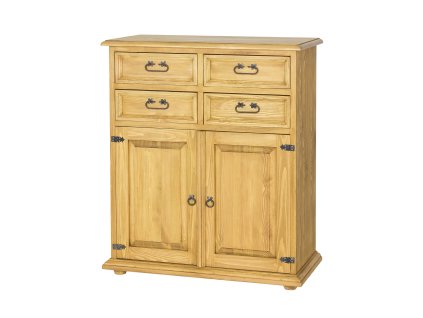 Komoda sosnowa KD712 (Barva sosna brunatny wosk, Šířka, Výška, Hloubka, Hmotnost 90, 105, 43, 50 kg)