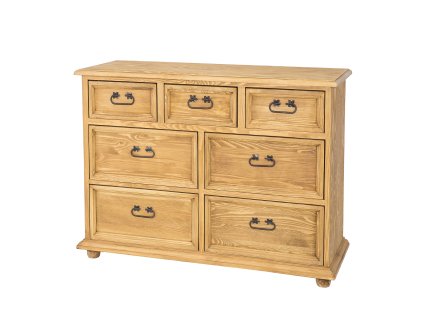 Komoda sosnowa KD710 (Barva sosna ciemny wosk, Šířka, Výška, Hloubka, Hmotnost 120, 85, 43, 70 kg)