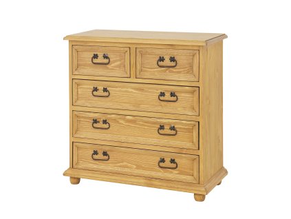 Komoda sosnowa KD702 (Barva sosna ciemny wosk, Šířka, Výška, Hloubka, Hmotnost 90, 89, 43, 45 kg)