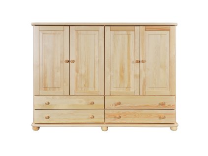 Komoda sosnowa KD157 (Barva sosna grey, Šířka, Výška, Hloubka, Hmotnost 165, 125, 42, 74 kg)