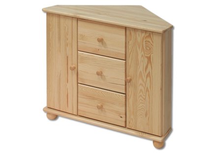 Komoda sosnowa KD133 (Barva sosna dąb, Šířka, Výška, Hloubka, Hmotnost 90, 78, 74/60, 36 kg)
