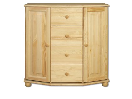 Komoda sosnowa KD129 (Barva sosna olcha, Šířka, Výška, Hloubka, Hmotnost 100, 100, 47, 34 kg)
