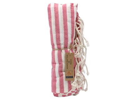 Bavlněný Plážový Přehoz - 100x180cm - Růžový