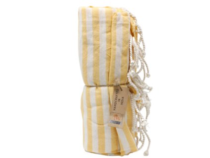 Bavlněný Plážový Přehoz - 100x180cm - Žlutý