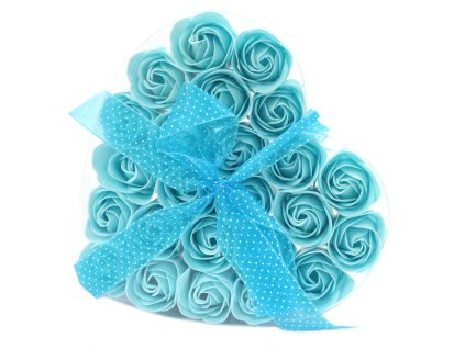 Sada 24 Mýdlových Květů - Modré Růže