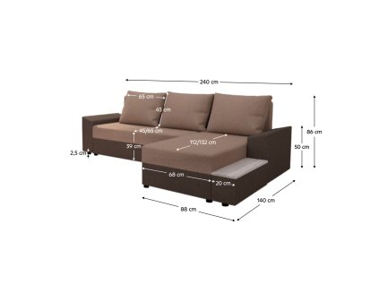 245017 univerzalni sedaci souprava hneda svetlohneda fergus roh