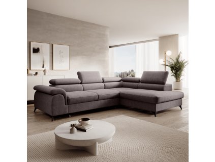 245983 2 rozkladaci sedaci souprava sivohneda prava pony roh