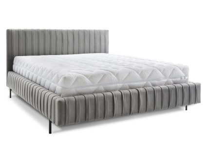 Łoże Plissa (Textilie Nube 5, Barva Szary, Rozměr 140x200)