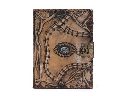 Hnědý Zápisník - Dekor Zlého Oka - 160 Stránek - 20x15cm