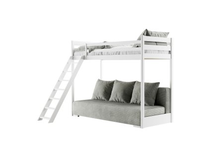 256810 sofino 90x200 140x200 svetle bezova postel uprostred s rozkladaci pohovkou sedak s 15 cm sirokym zoomem