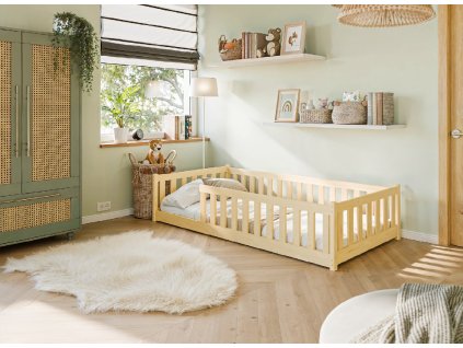 256852 bella 90x200 borovice detska postel ohradka