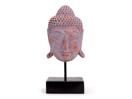 Velká Hlava Buddhy na Stojaně - Modrá Měď