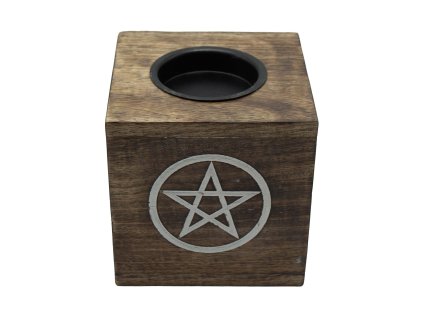 Velká Čtvercová Aroma Lampa z Mangového Dřeva - Pentagon