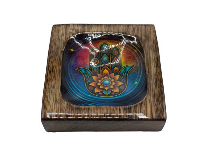 Střední Set Smaltovaných Táců - Hamsa