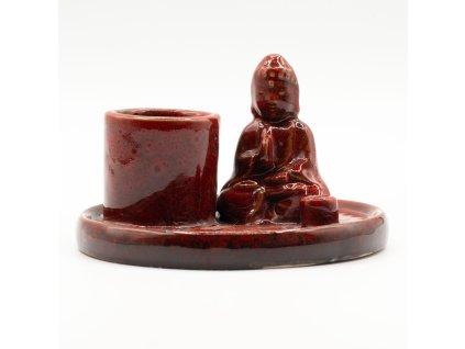 Víceúčelový Talíř pro Kadidla - Buddha - Keramická Červená