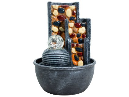 Stolní Fontána -19x19x28cm - Zahrada Oblázků & Křištálová Koule