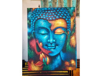 Obraz Buddhu - Modrý & Zlatý Květ