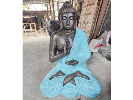 Velký Turquoise & Kamenný Buddha - Meditace na Stupě - 1.5m