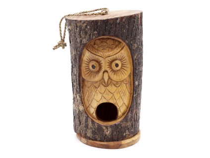 Ptačí Budka - Tvář v Kmeni Stromu - Moudrá Sova