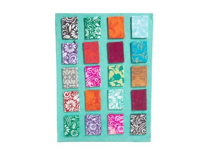 Velký Lokta Mini Čtverečkový Zápisník (21x15cm) - 45 stran - Tyrkysová