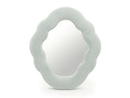 Měkké Vlnité Zrcadlo - Oblak - Oblační Modrá  - 28x24x2.3cm