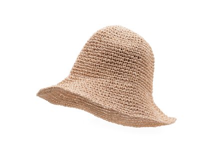 Slaměný Sluneční Klobouk - Růžová Růže