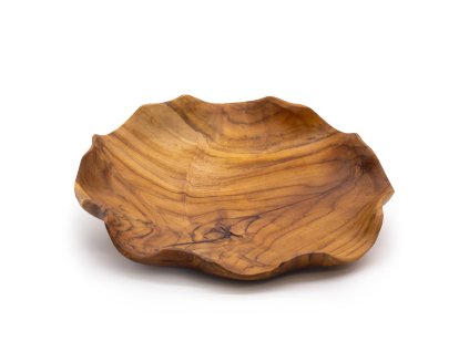 Hladká Kulatá Mísa na Ovoce z Teakového Dřeva - 30x5.5cm
