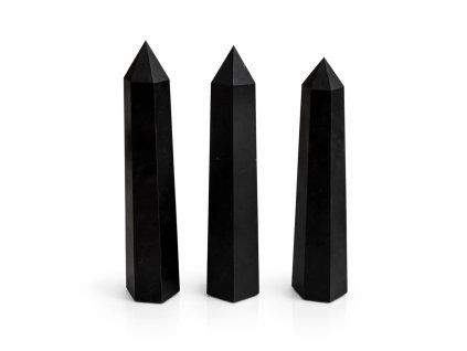 Drahokam šestistranné obeliskové špičky, cca 17 cm - Černý turmalín