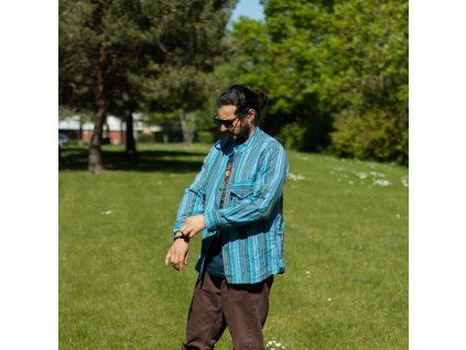 Nomad Sari Dědečkovská Košile - Tyrkysová - Velikost M