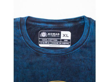 Nomad Sari Stonewash Bavlněné Tričko - Zůstaň Divoké, Dítě Měsíce - Modrá - XL