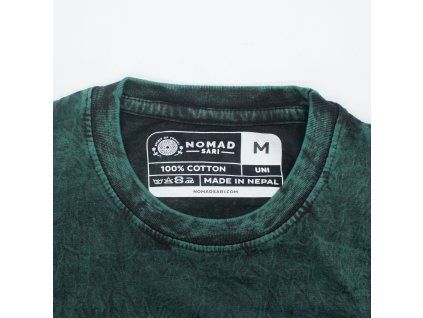 Nomad Sari Stonewash Bavlněné Tričko - Strom Života - Zelené - Střední