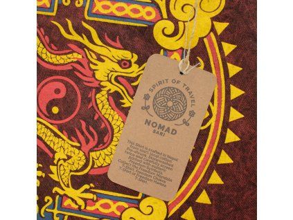 Nomad Sari Stonewash Bavlněné Tričko - Dračí Mandala - Bordó - XL