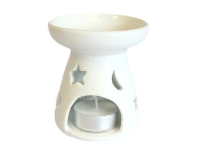 MALÁ Klasická Bílá Aroma Lampa - Měsíc a Hvězdy